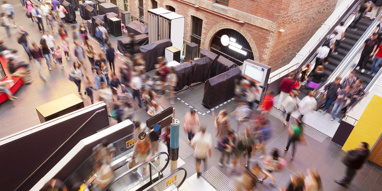 Busy shopping mall