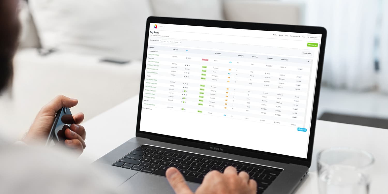 Roubler payroll screen