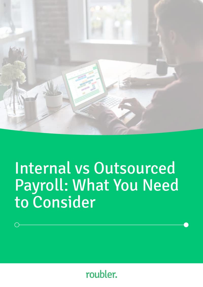 Cover of the 'Internal vs Outsourced Payroll: What You Need to Consider' Ebook